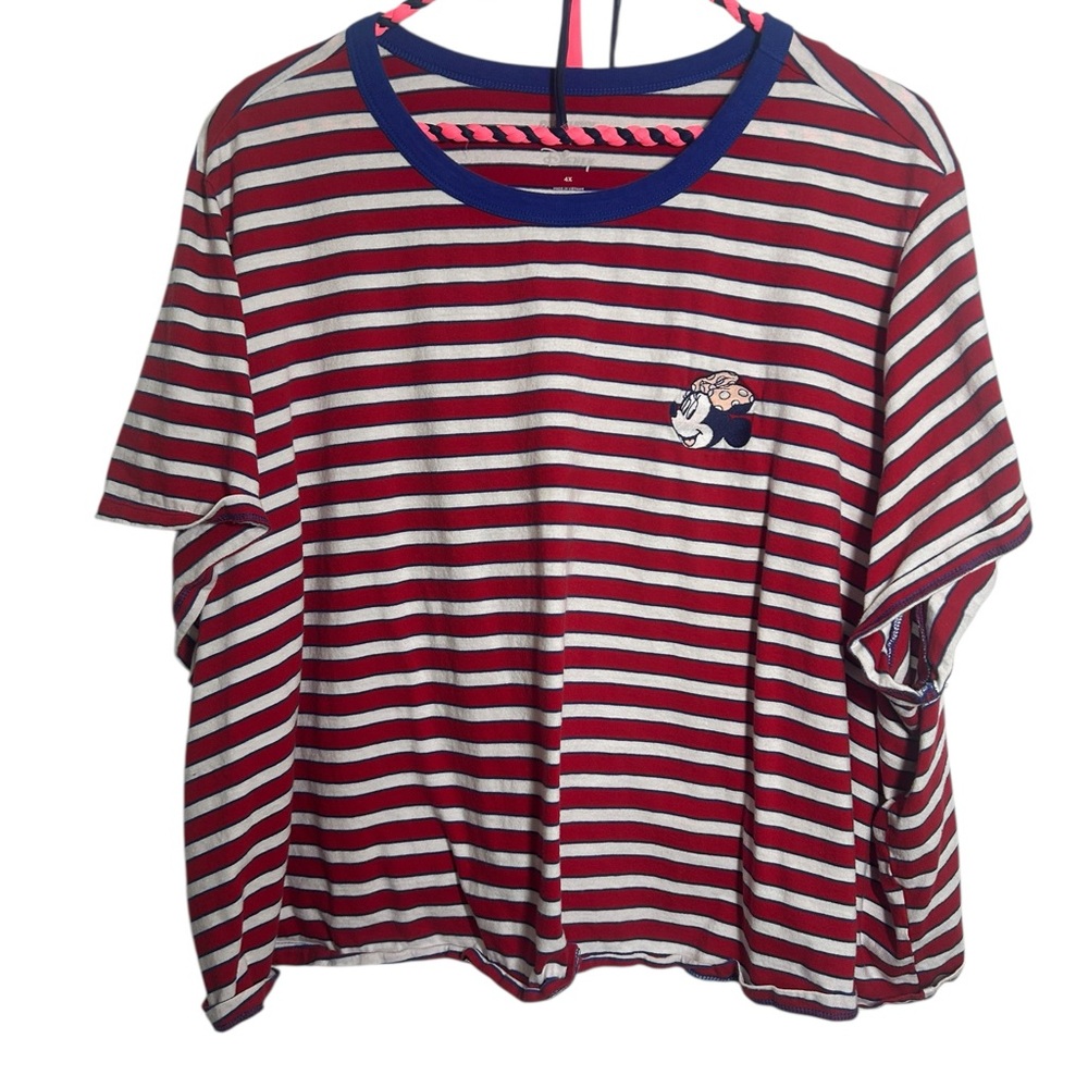 Old Navy Red & White Striped Minnie Mouse Crop Tee – Size 4X - Picture 6 of 10
